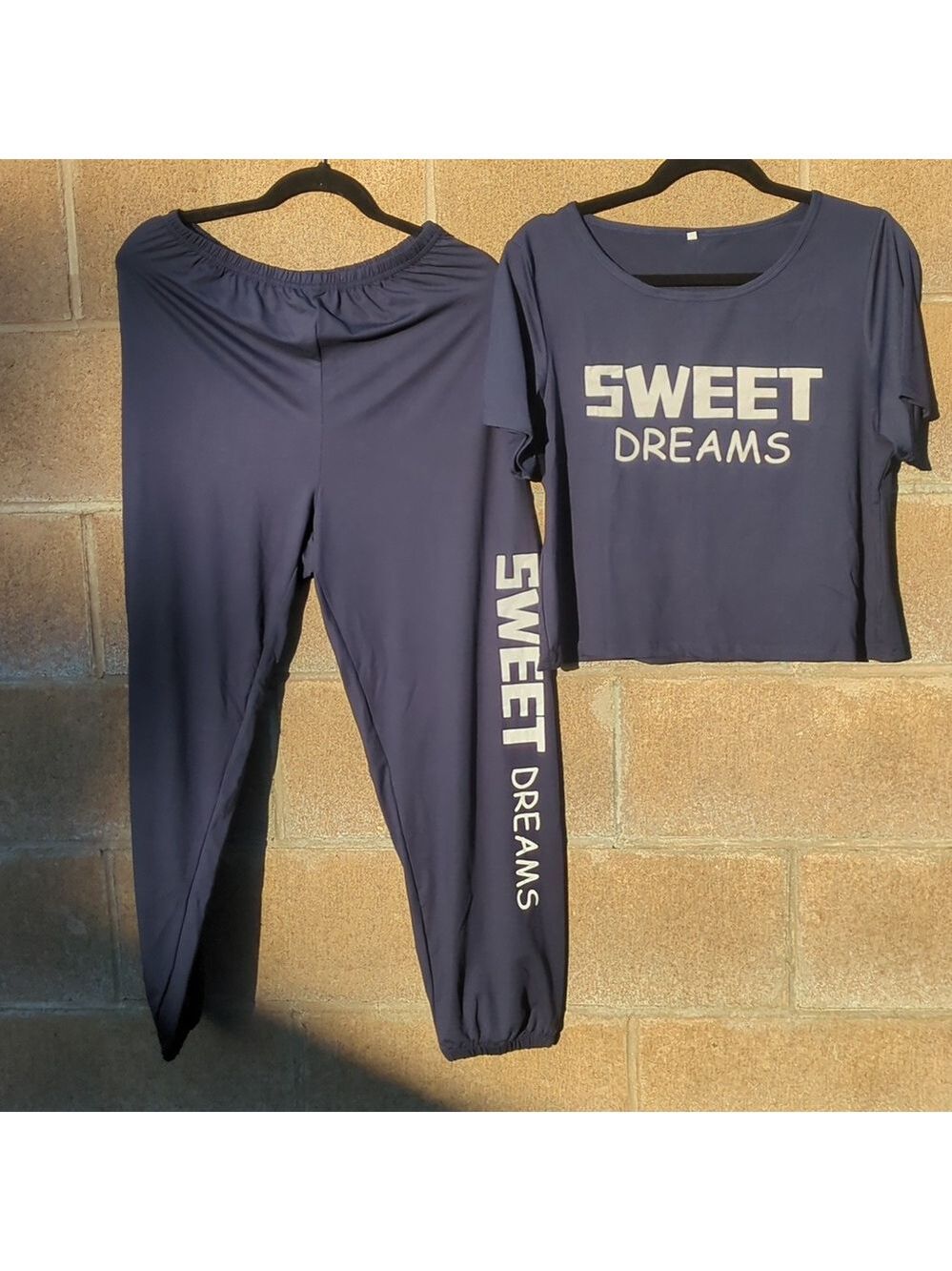 Sweet Dreams Pjs Set, Pants & top,‎ large size. Blue Color